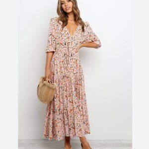 Petal and Pup Maxi Floral Flowy Dress Kelda Size Small